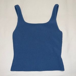 Aritzia blue ribbed tank